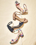 Simple Printed Jacquard Chunky-Heel Sandal, Canary