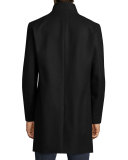 Belvin Wool-Blend Car Coat, Black