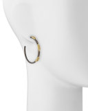 18k & Midnight Diamond Scrolls Hoop Earrings