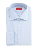 Solid Woven Dress Shirt, Basic Blue