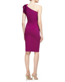 Enrica One-Shoulder Sheath Dress, Vinaccia
