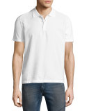 Tonal Animal Jacquard Polo Shirt, White