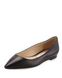 Romy Leather Ballerina Flat, Black