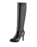 Rumbah Weatherproof Leather Knee Boot, Black