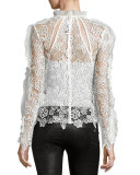 Cutout Floral Guipure Lace Top