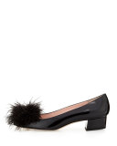 melinda patent feather pump, black