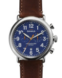 47mm Runwell Chronograph Men's Watch, Blue/Cognac