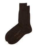 Firenze Solid Knit Socks, Brown