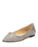 Attila Snake-Print Leather Flat