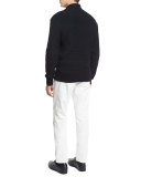 High-Performance Textured Cardigan, Navy