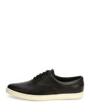 Malibu Leather Lace-Up Sneaker, Black