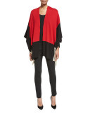 Colorblock Cotton Cape, Black/Classic Red, Plus Size