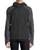 Alderwood Hooded Nylon Shell Jacket, Black