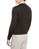 High-Performance Merino Wool V-Neck Sweater, Brown