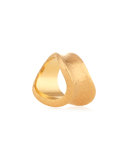 Onda Wave Hammered 18K Rose Gold Ring, Size 7.5