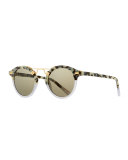 St. Louis Round Monochromatic Sunglasses, Clear