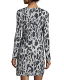 Long-Sleeve Animal-Print Jersey Dress