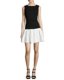 Hepburn Sleeveless Combo Dropped-Waist Dress