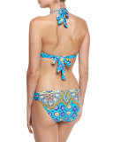 Corsica Buckle-Front Halter Swim Top