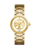 Three-Link Reva Bracelet Strap Watch, Ivory/Golden
