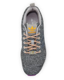 ZX Flux Textile Sneaker, Solid Grey/Solar Gold