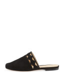 Melissa Laser-Cut Suede Mule, Black