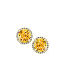Grace 18k Gold Citrine & Diamond Earrings