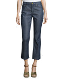 Cayden Denim Crop Pants, Rinse Wash