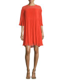 Savoy Half-Sleeve Pleated Cocktail Dress