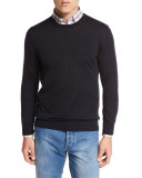 High-Performance Merino Wool Crewneck Sweater, Navy