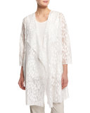 Rain Lace Sheer Topper Jacket, White