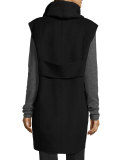 Oversized Wool-Blend Vest, Black