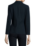 Double-Breasted Cotton-Blend Jacket, Midnight