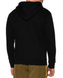 Oversized-Puller Zip-Up Hoodie, Black
