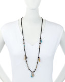 Adam Suede Silvertone Tassel Necklace