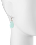 Signature Aqua Chalcedony Pear Drop Earrings with Diamonds