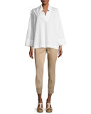 Sestriere Tapered Wide-Cuff Pants, Beige