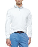 1/2-Zip Jersey Pullover Sweater, White
