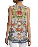 Sleeveless Embellished High-Low Top, La Rosa