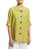 Cabo Crinkled Mid-Length Shirt, Kiwi