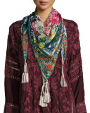 Rosaila Silk Georgette Scarf, Multi