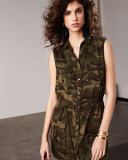 The Safari Sleeveless Camo Dress, Olive