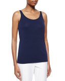 Stretch Silk Long Cami, Midnight, Plus Size