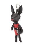 Sophie Dog Charm for Handbag, Black/Ruby Red