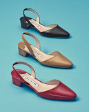 Aspro Sambra Leather Slingback Pump, Camel