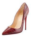 So Kate Python Red Sole Pump, Red