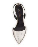 Pamie Leather Slingback 55mm Pump, Smoke