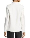 Danette Notched-Collar Stretch Blazer Jacket, Winter White