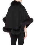 Cashmere Fox-Trim Short Cape