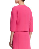 3/4-Sleeve Open-Front Jacket, Watermelon